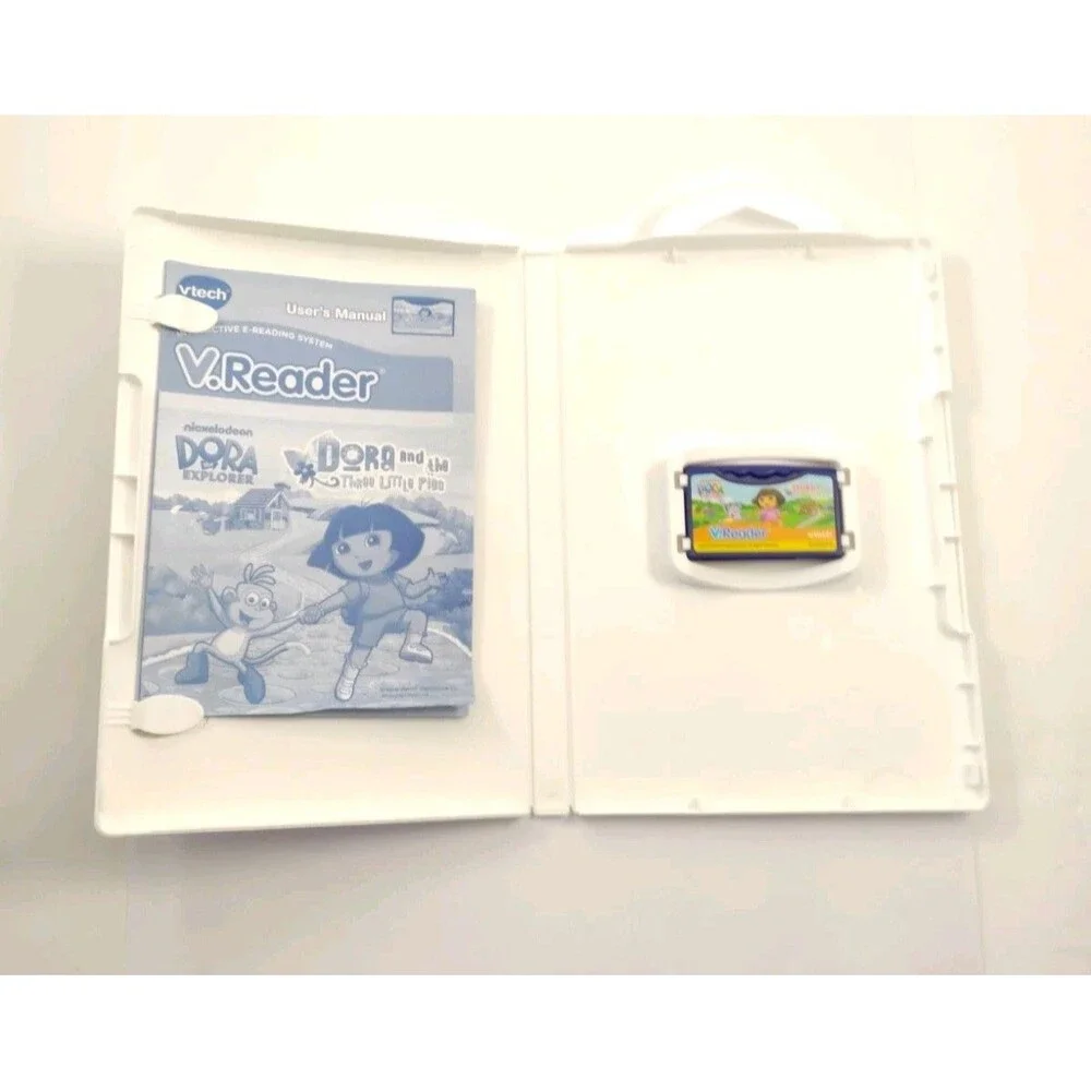 VTECH V.READER Interactive E-Reading System Game DORA and The 3 Little Pigs